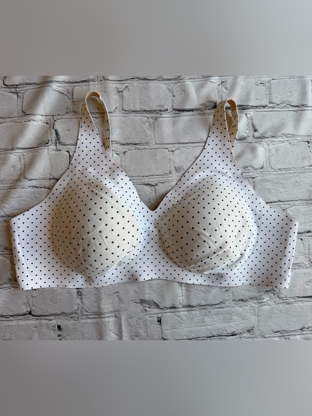 Knix XXXL Lightweight Bra White Polka Dot T-shirt Style